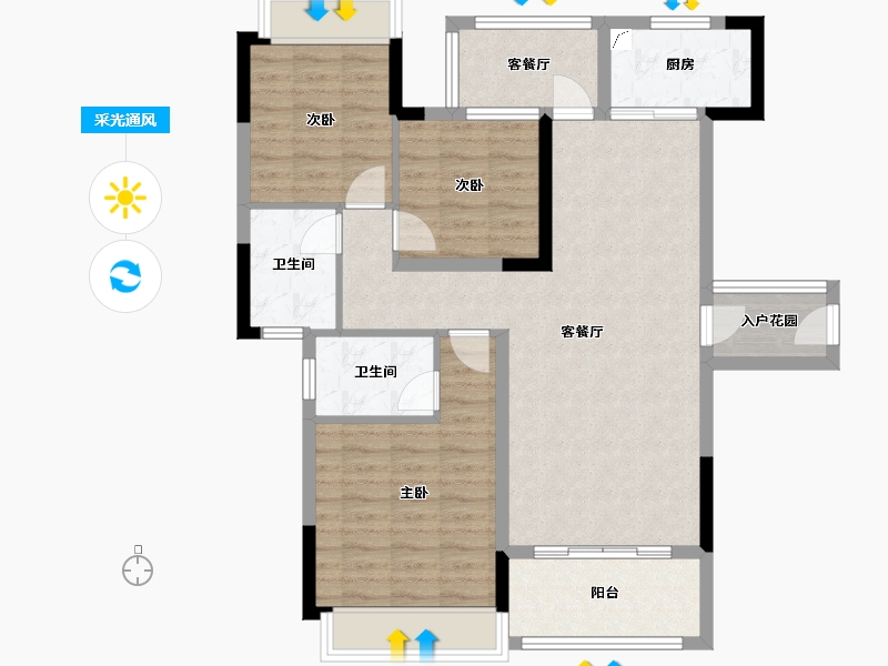 湖南省-永州市-壹方中心-104.00-户型库-采光通风