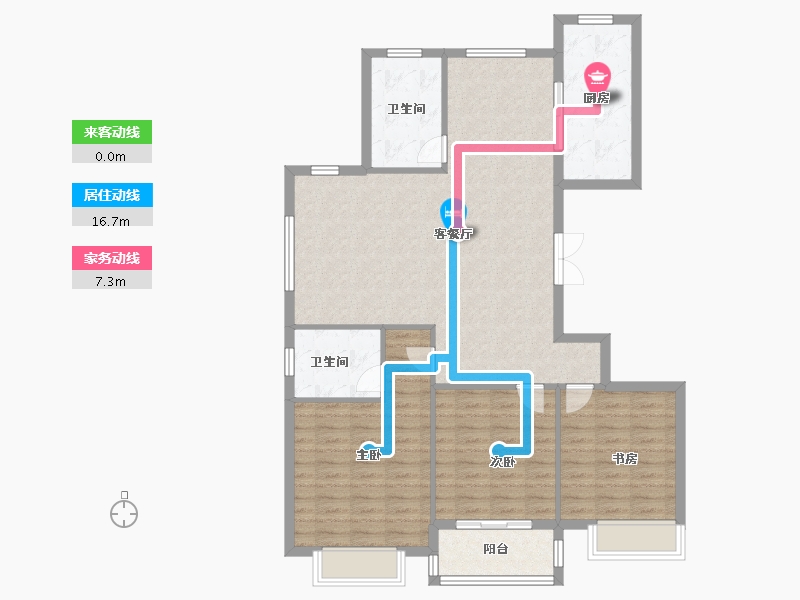 浙江省-宁波市-双和家苑-109.90-户型库-动静线