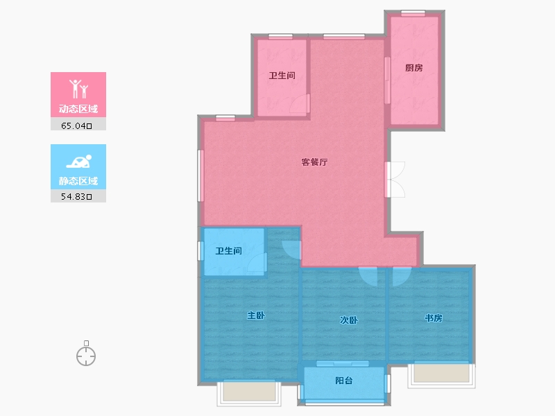 浙江省-宁波市-双和家苑-109.90-户型库-动静分区