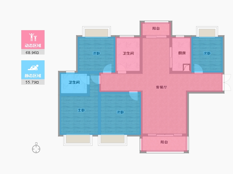 陕西省-汉中市-华建上城-115.00-户型库-动静分区