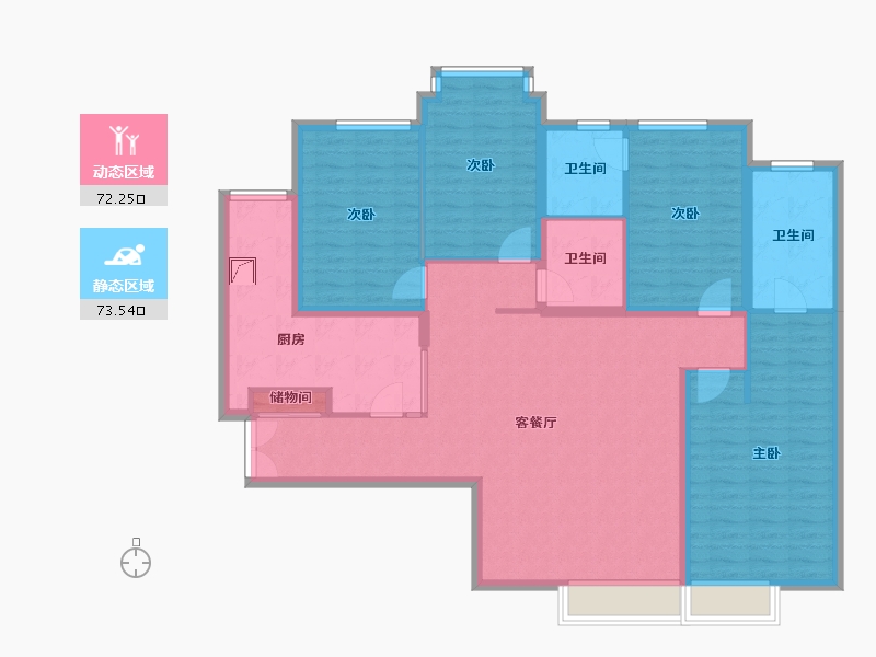 北京-北京市-季景沁园-153.80-户型库-动静分区