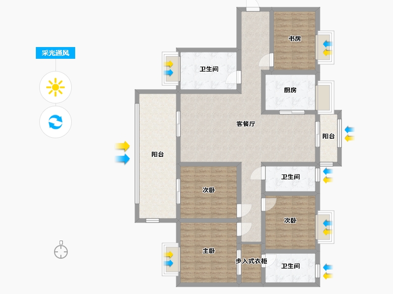 湖南省-娄底市-金沙文苑-145.48-户型库-采光通风