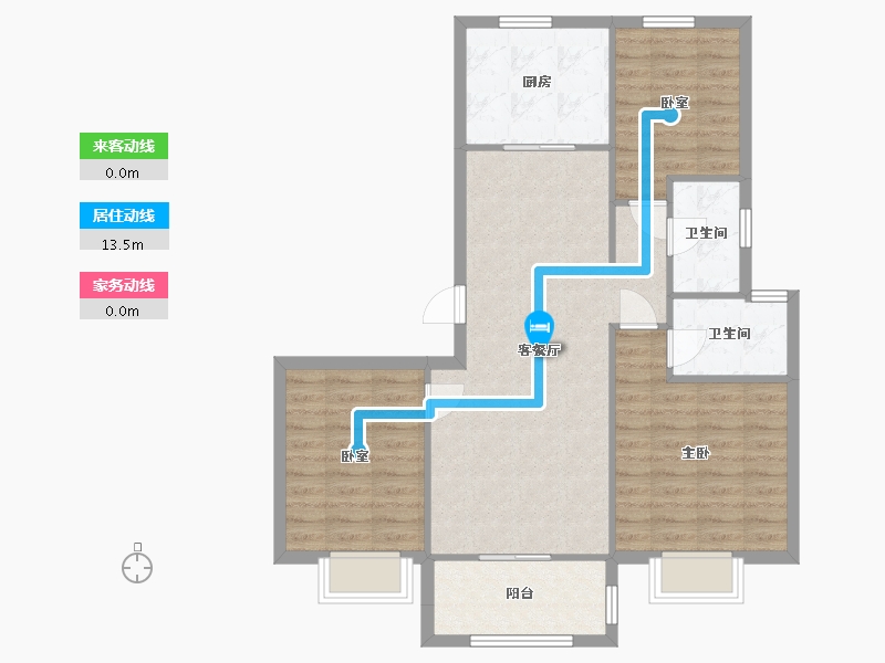 江苏省-苏州市-横泾溪璟园海伦堡-88.00-户型库-动静线