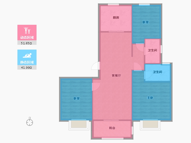 江苏省-苏州市-横泾溪璟园海伦堡-88.00-户型库-动静分区