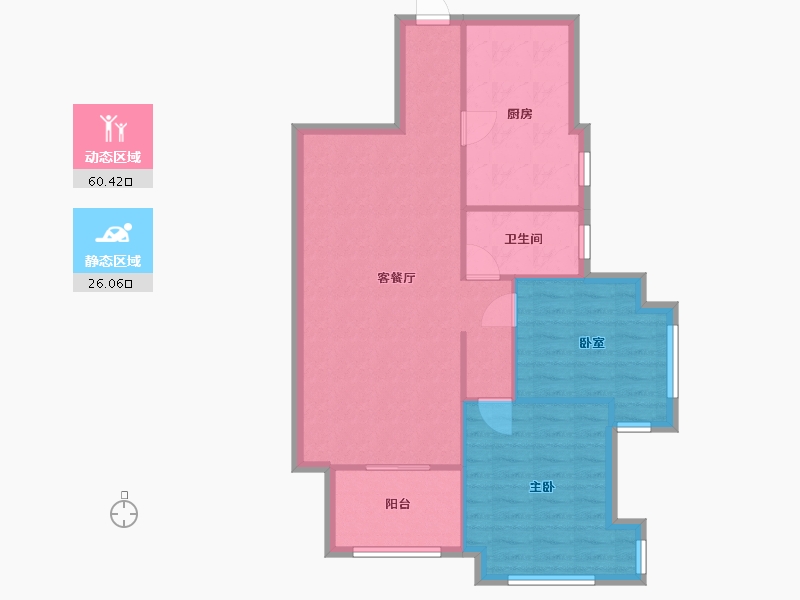 四川省-成都市-南城都汇4期汇尚园-73.58-户型库-动静分区