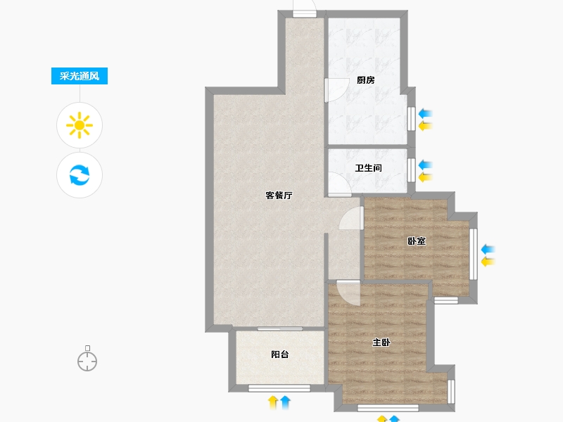 四川省-成都市-南城都汇4期汇尚园-73.58-户型库-采光通风