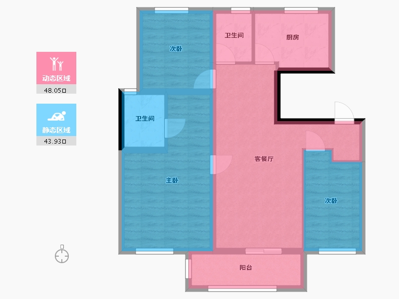 安徽省-芜湖市-福和苑-90.00-户型库-动静分区