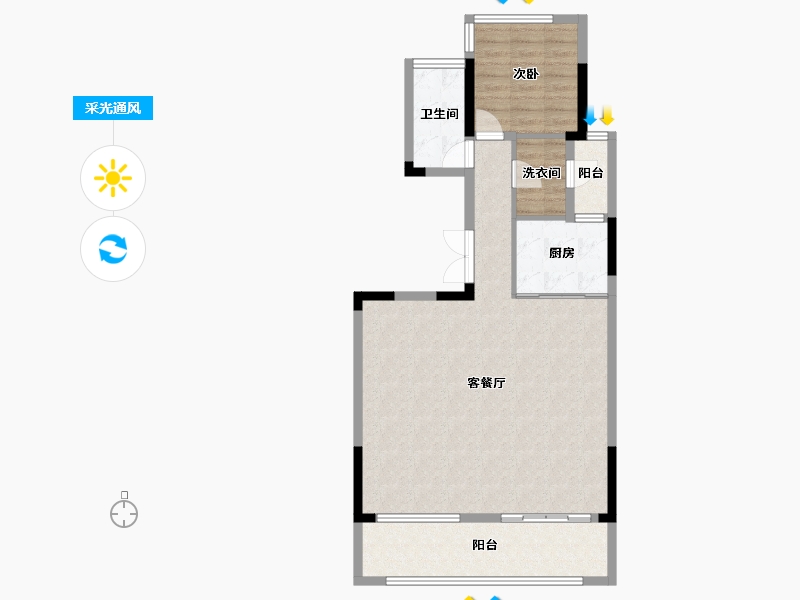 四川省-成都市-华新花予墅-82.28-户型库-采光通风