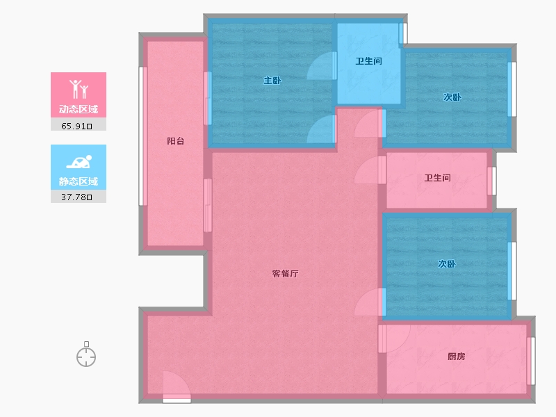 陕西省-渭南市-信达峯墅-103.00-户型库-动静分区