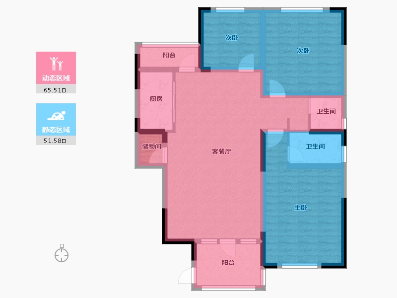 云南省-昆明市-丹堤名苑小区-114.00-户型库-动静分区