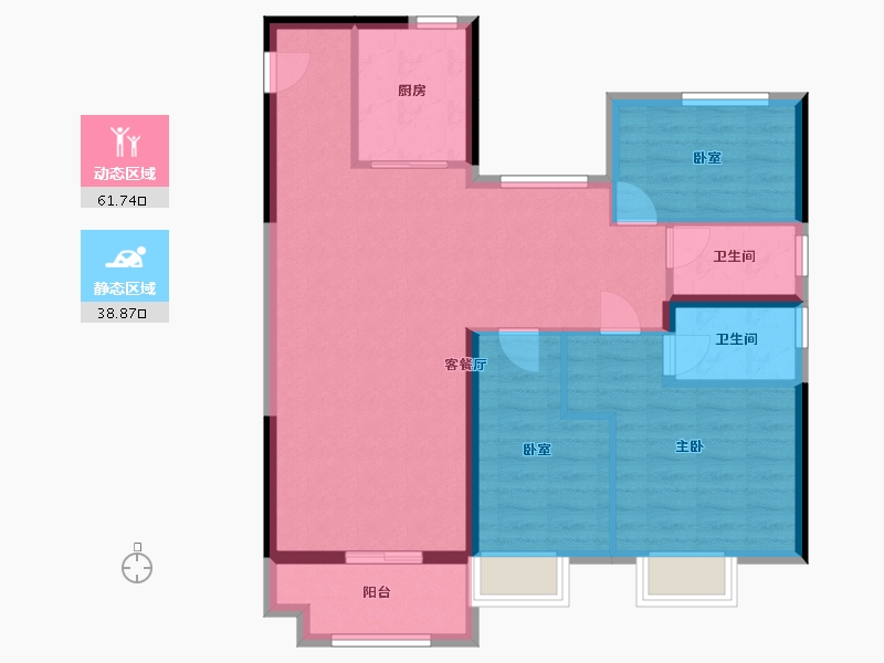 浙江省-湖州市-碧桂园铂悦府-100.40-户型库-动静分区