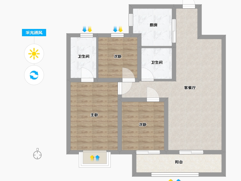 山东省-济南市-融创文旅城-89.00-户型库-采光通风