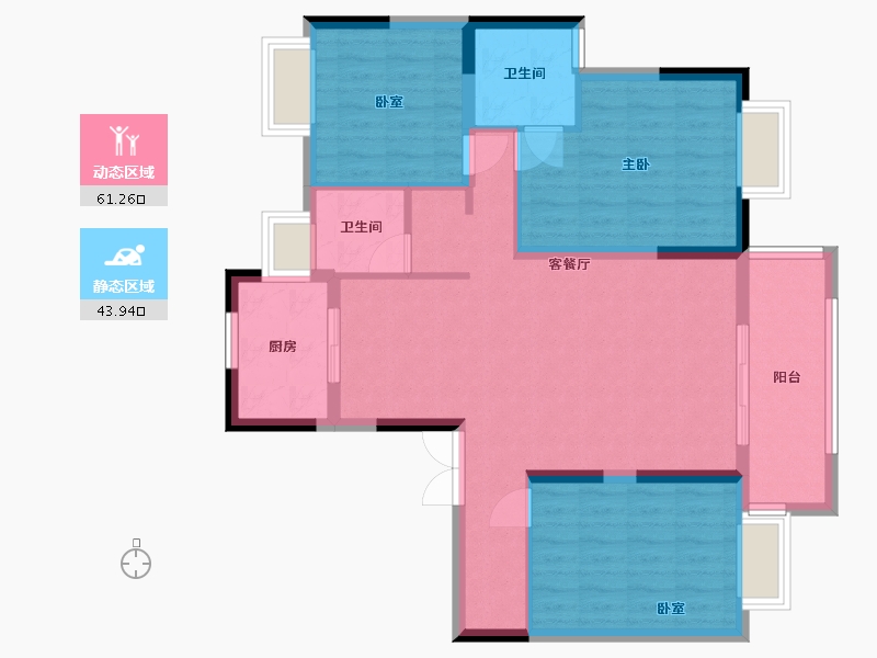 湖北省-随州市-书香华府-105.00-户型库-动静分区