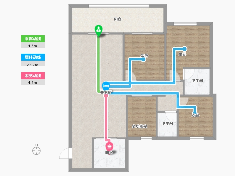 福建省-泉州市-美的公园天下-90.00-户型库-动静线