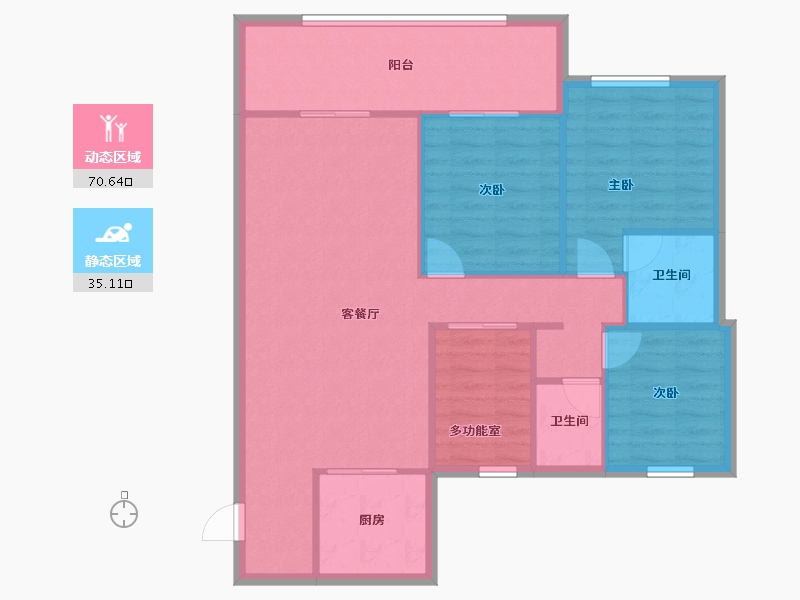 福建省-泉州市-美的公园天下-90.00-户型库-动静分区