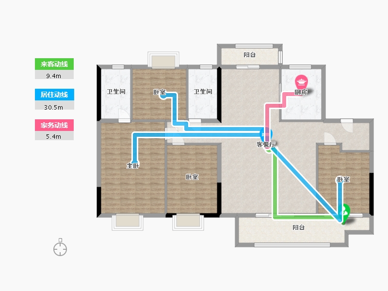 河南省-郑州市-凤栖苑-160.00-户型库-动静线