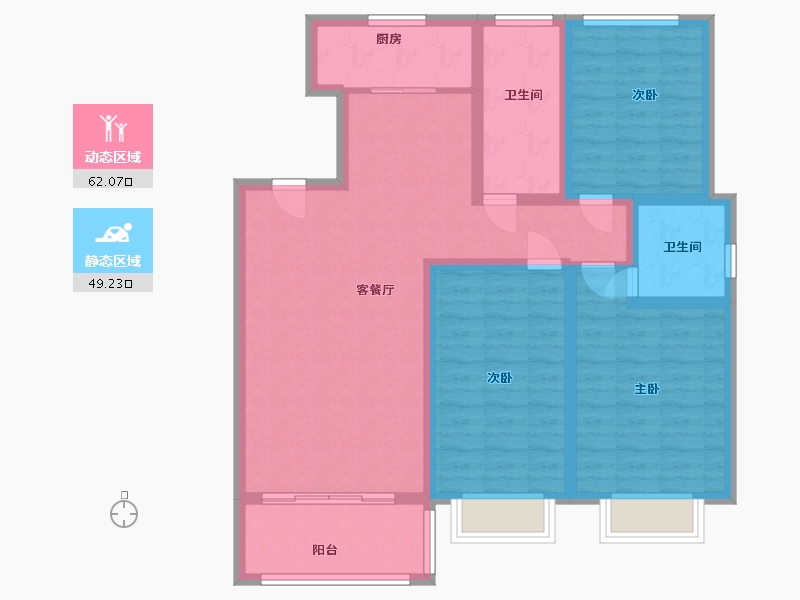 山东省-潍坊市-锦程嘉苑-99.00-户型库-动静分区