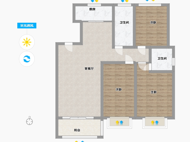 山东省-潍坊市-锦程嘉苑-99.00-户型库-采光通风