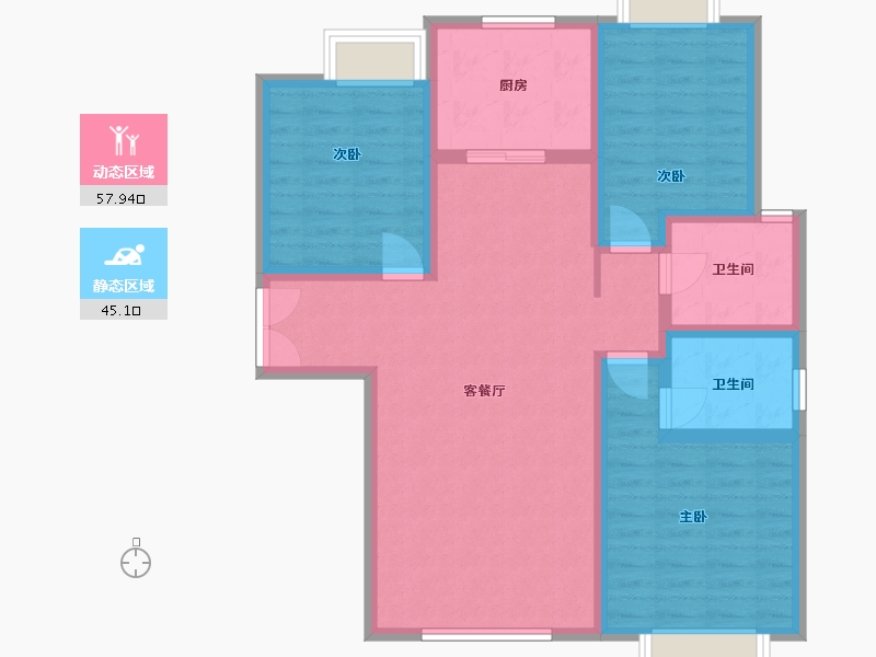 甘肃省-白银市-金地中央公园-104.00-户型库-动静分区