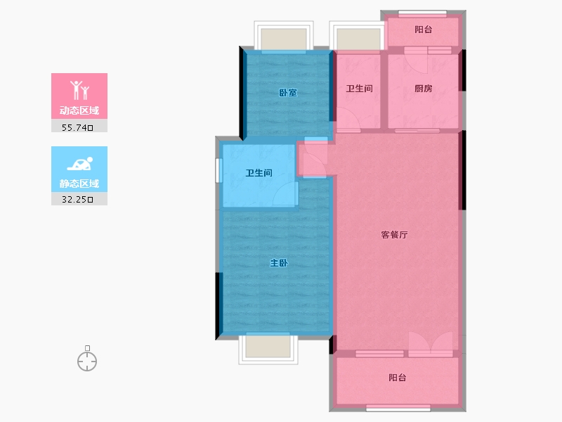 贵州省-遵义市-万润·观山湖-82.82-户型库-动静分区