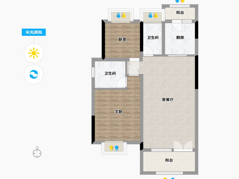 贵州省-遵义市-万润·观山湖-82.82-户型库-采光通风