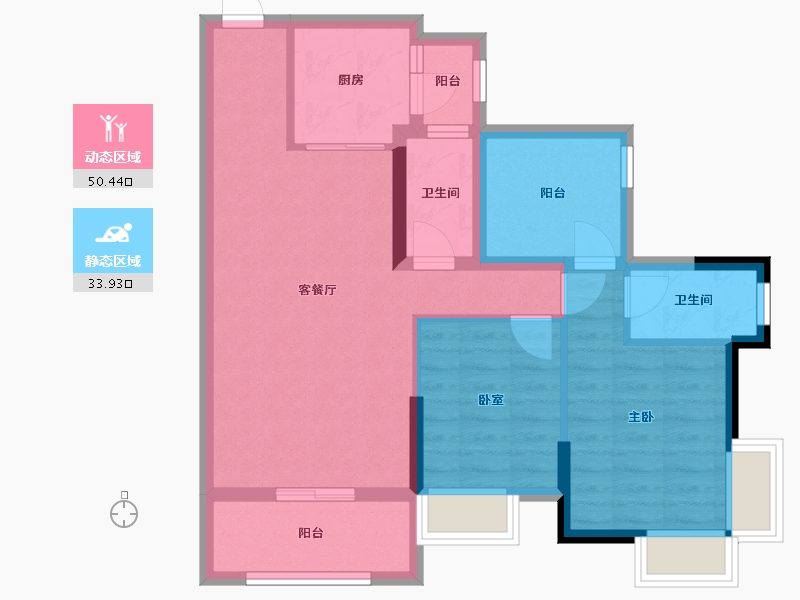 广东省-清远市-万基新翡翠上峸-77.86-户型库-动静分区