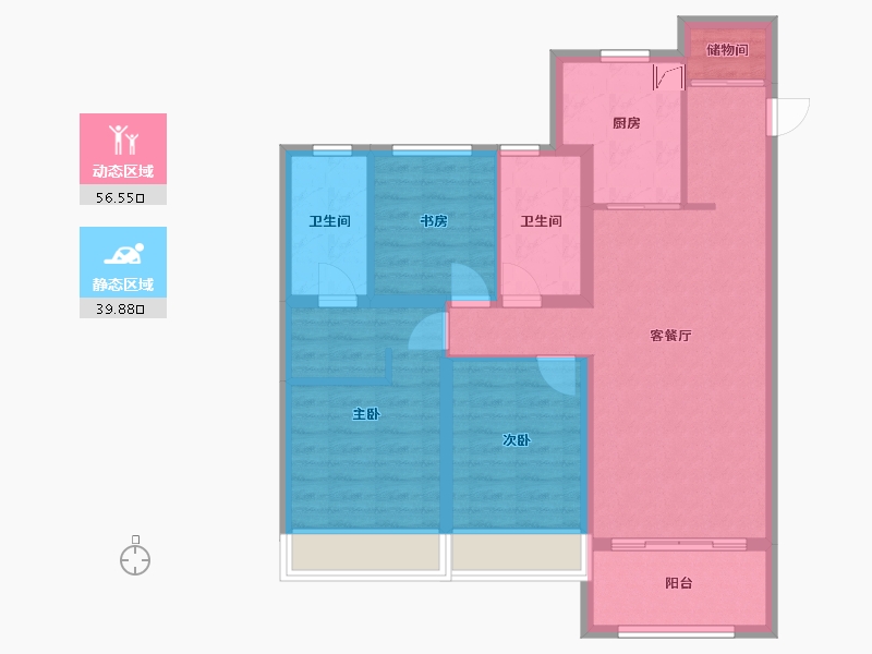 黑龙江省-哈尔滨市-哈尔滨华润置地万象府-99.05-户型库-动静分区