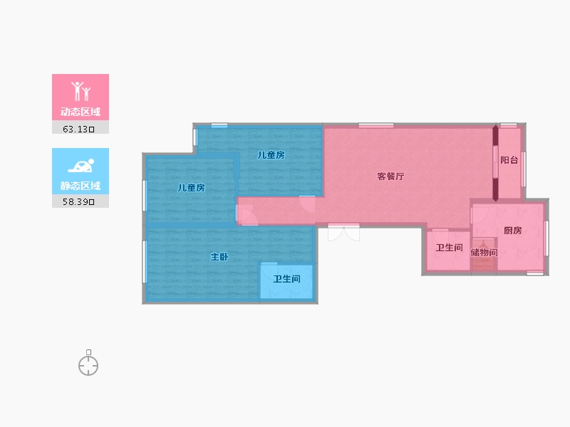 浙江省-温州市-一品花园-112.72-户型库-动静分区