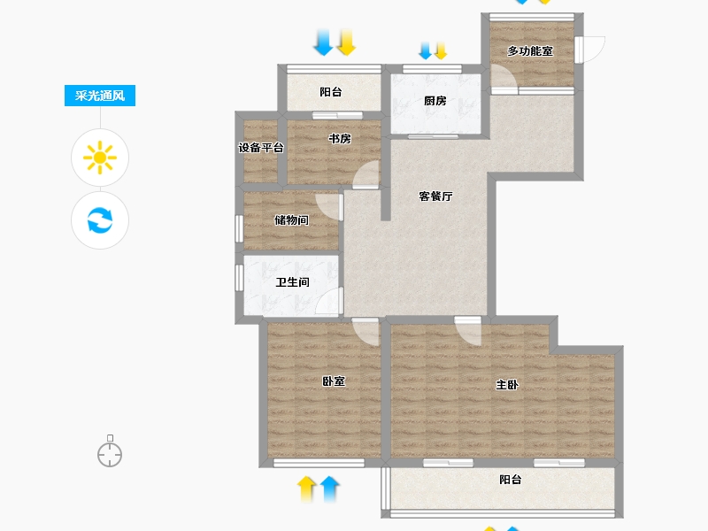 浙江省-舟山市-金宸府-128.00-户型库-采光通风