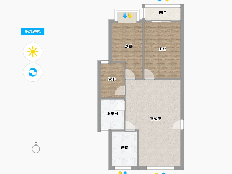 山东省-泰安市-博文盛世-80.00-户型库-采光通风