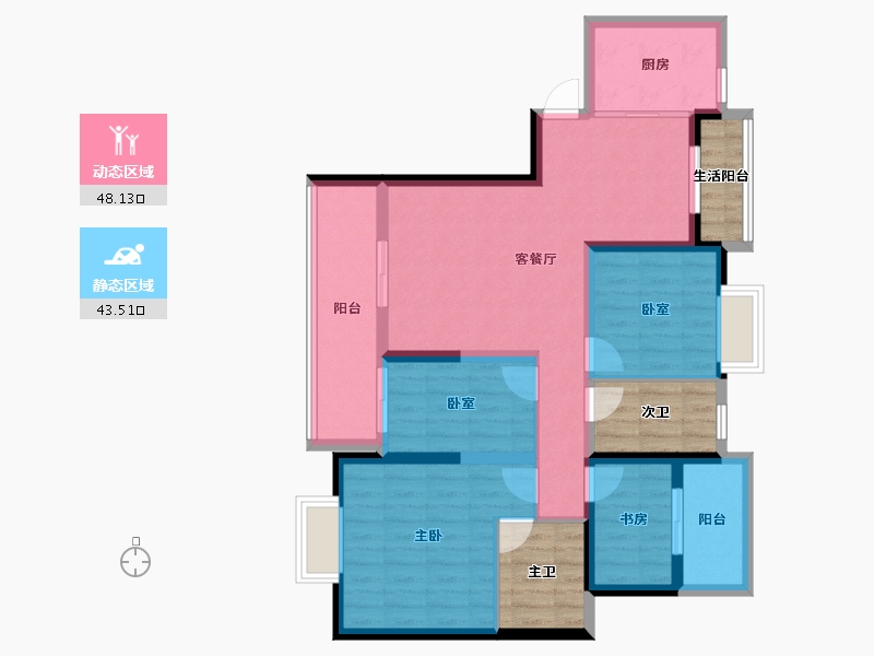 湖南省-益阳市-大汉资江城-110.00-户型库-动静分区