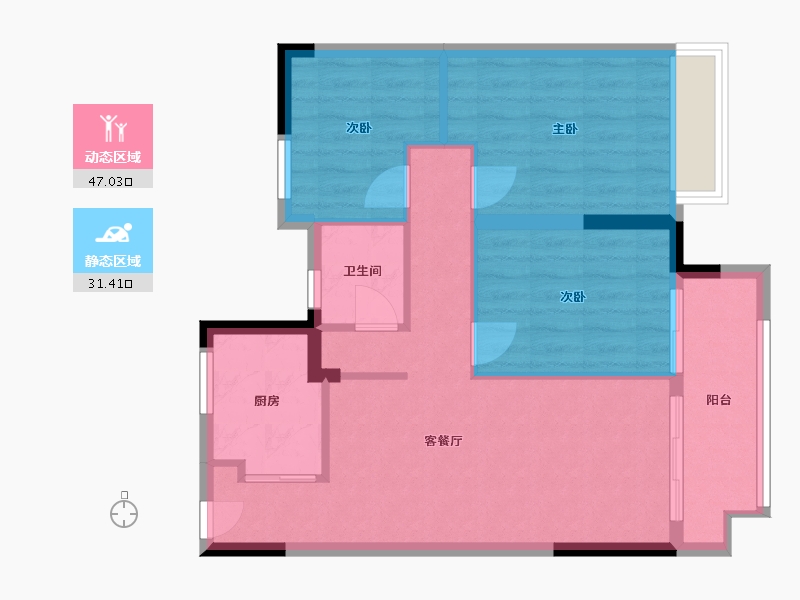 江苏省-常州市-昱湖上观-71.00-户型库-动静分区