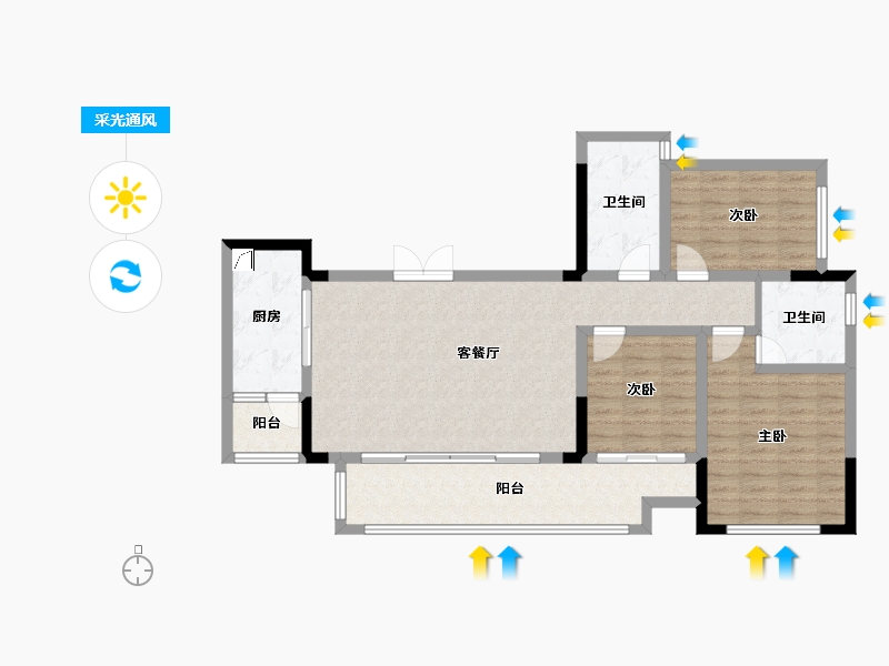 四川省-德阳市-仟坤天朗-114.00-户型库-采光通风