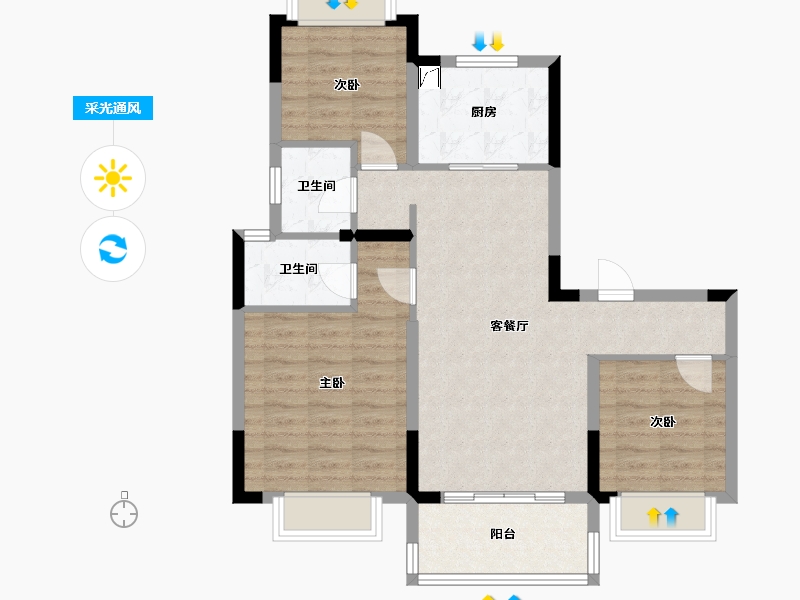 安徽省-安庆市-碧桂园·长江万里-97.00-户型库-采光通风