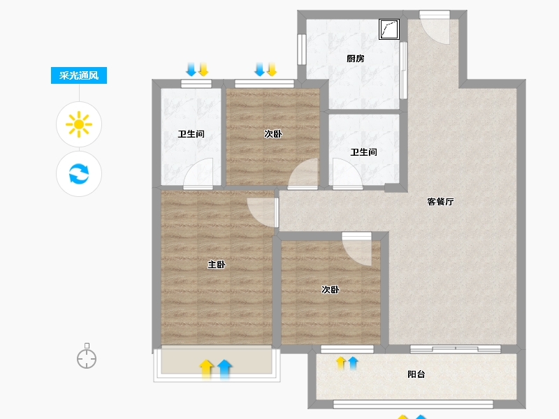 山东省-济南市-文旅城D12-93.00-户型库-采光通风