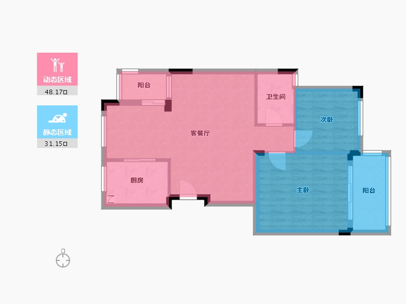 浙江省-杭州市-翠庭-87.36-户型库-动静分区