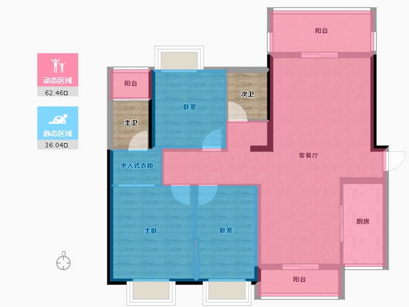 湖南省-长沙市-九玺铭城-110.00-户型库-动静分区