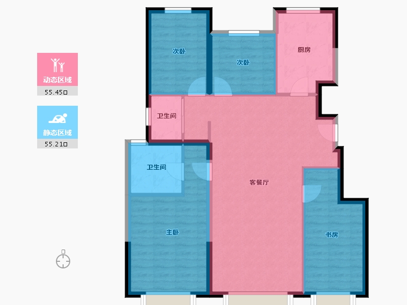 北京-北京市-京能电建洺悦湾-112.00-户型库-动静分区