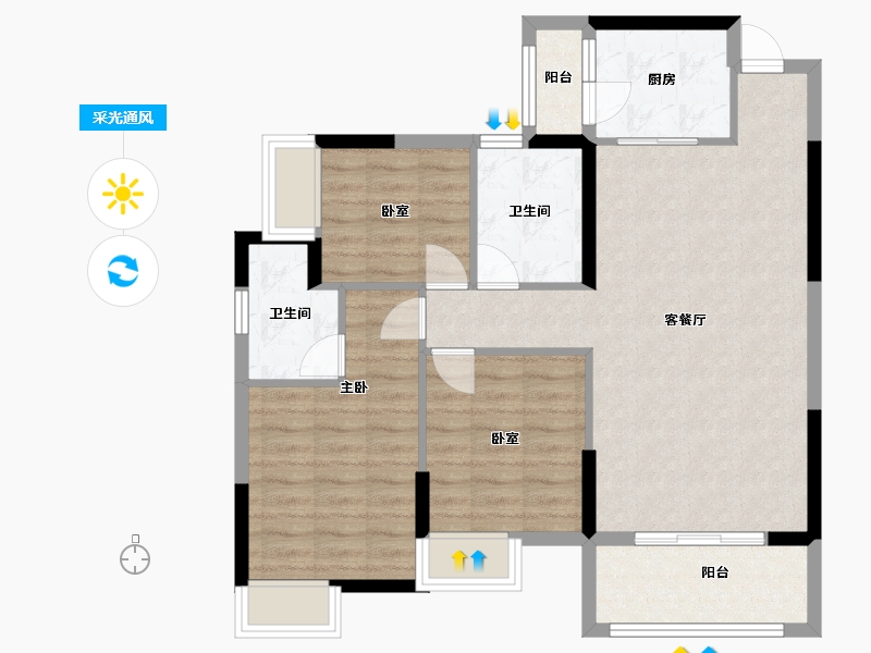 广西壮族自治区-梧州市-灏景玥城-108.00-户型库-采光通风