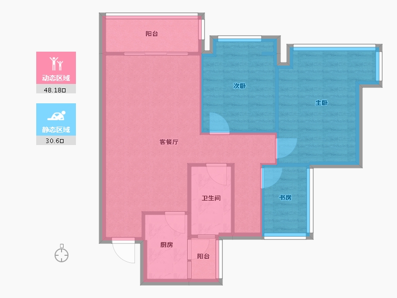 四川省-成都市-温江东原西岸四期-71.00-户型库-动静分区