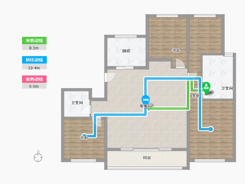 浙江省-绍兴市-融创绍兴壹号院-130.00-户型库-动静线