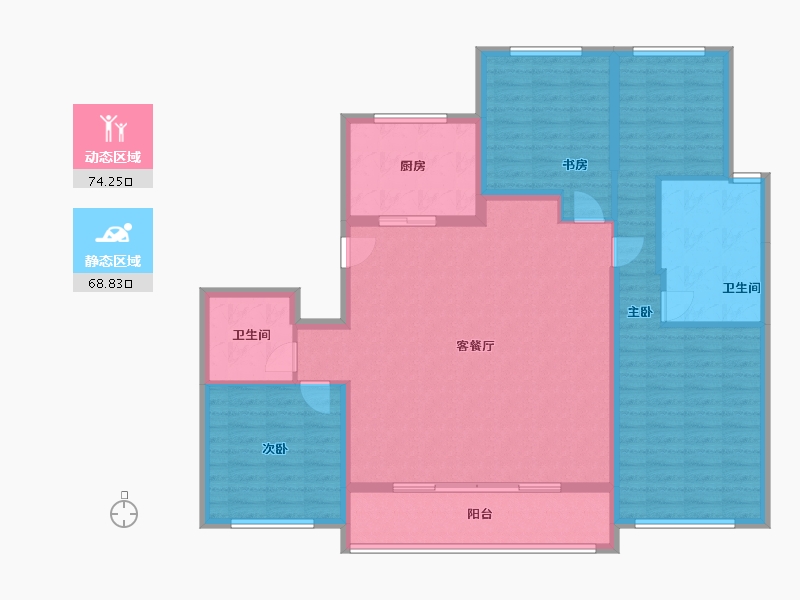 浙江省-绍兴市-融创绍兴壹号院-130.00-户型库-动静分区