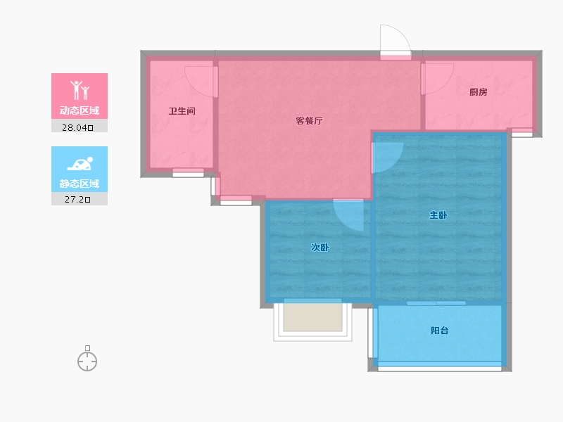 江苏省-徐州市-鼎瑞雅居西院-50.00-户型库-动静分区