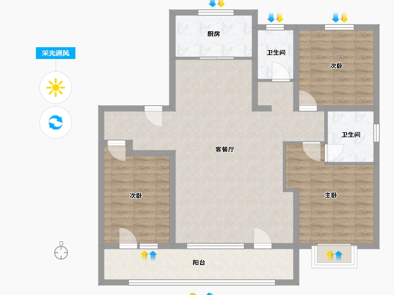 山东省-青岛市-印象梧桐-114.00-户型库-采光通风