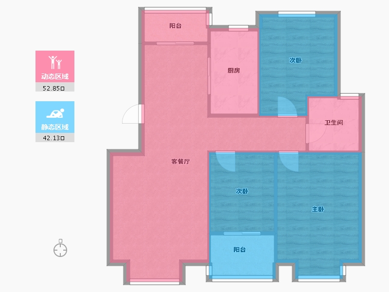 河南省-郑州市-鑫苑国际城市花园-80.00-户型库-动静分区