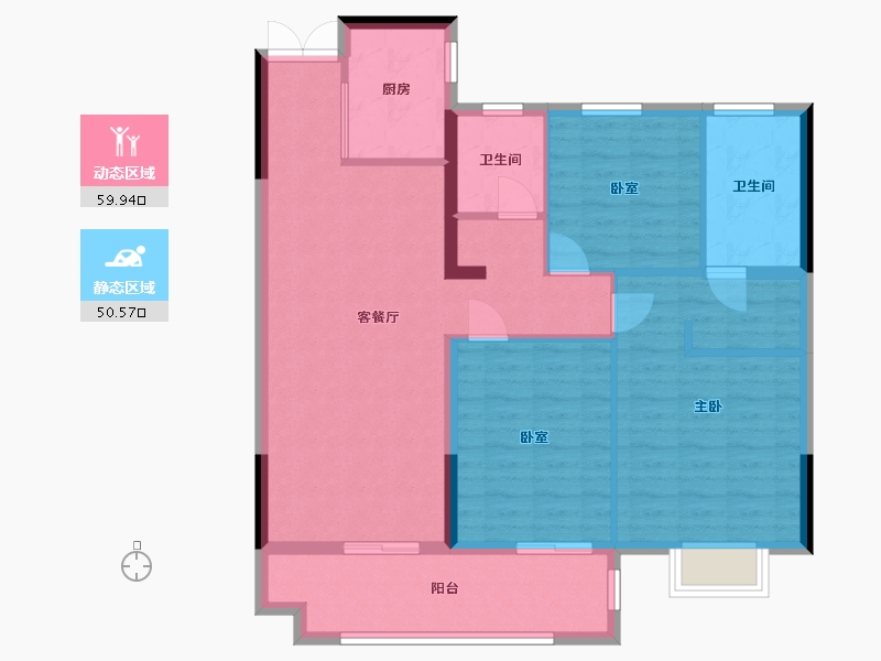 浙江省-金华市-苏溪之心-100.00-户型库-动静分区