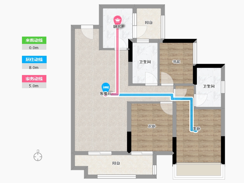 广西壮族自治区-柳州市-碧桂园-80.00-户型库-动静线