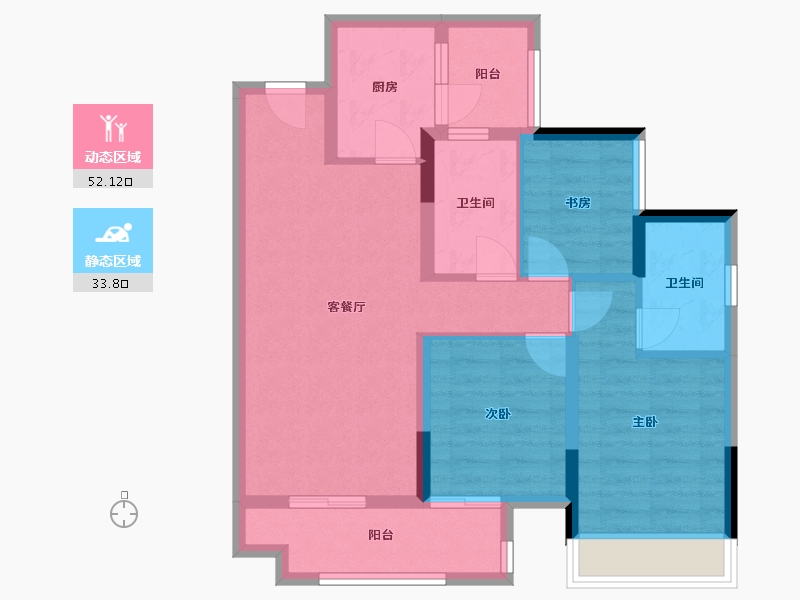 广西壮族自治区-柳州市-碧桂园-80.00-户型库-动静分区