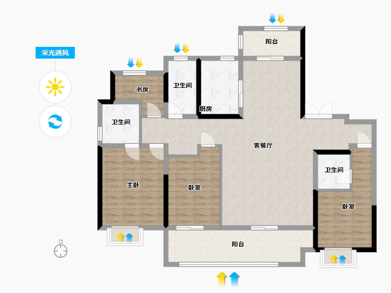 河南省-安阳市-世和府-155.00-户型库-采光通风