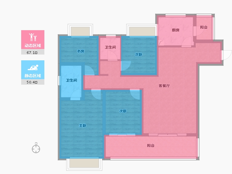 贵州省-贵阳市-万科大都会-130.00-户型库-动静分区